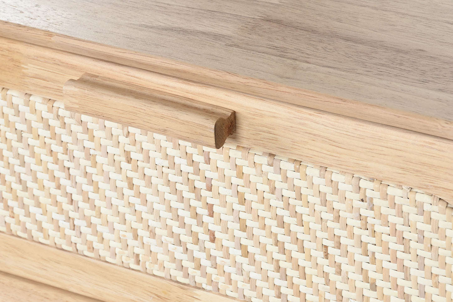 Consola rubberwood ratan 100*30*78cm natural