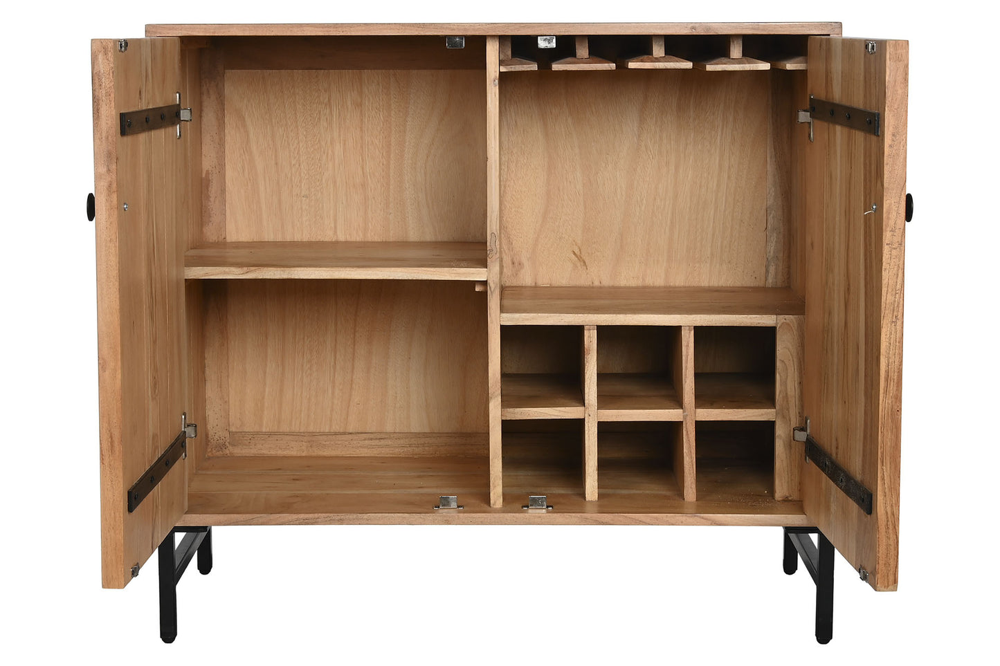 Aparador acacia metal 88*40*88cm marron
