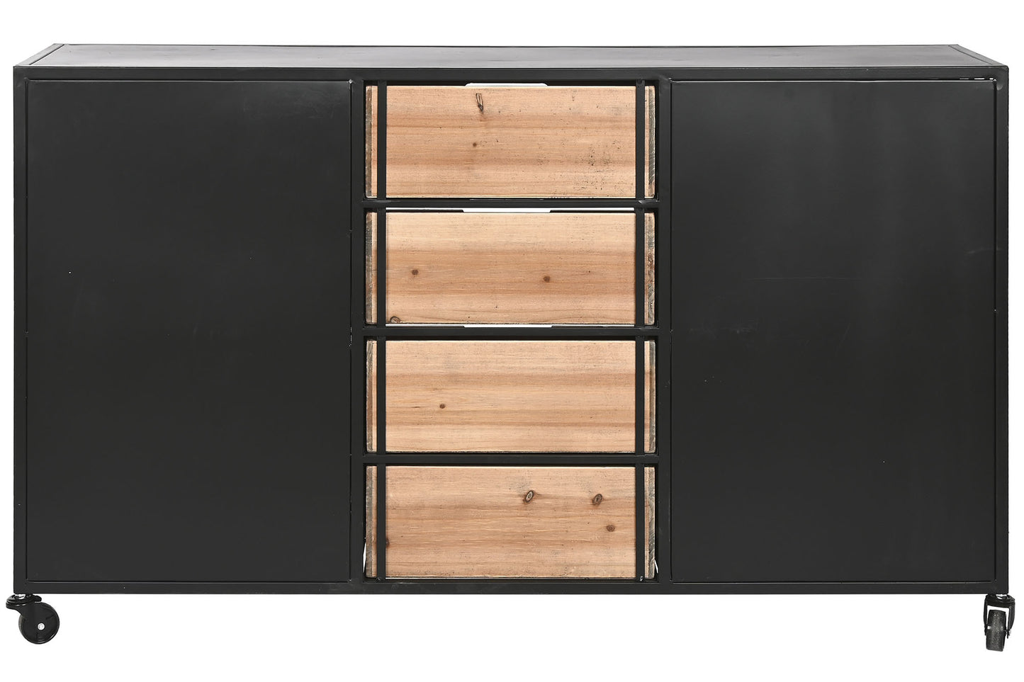 Cajonera abeto metal 122.5*32.5*74cm ruedas