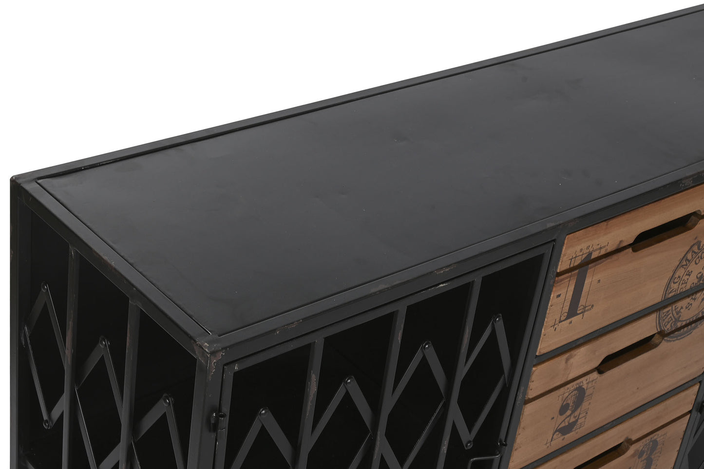 Cajonera abeto metal 122.5*32.5*74cm ruedas