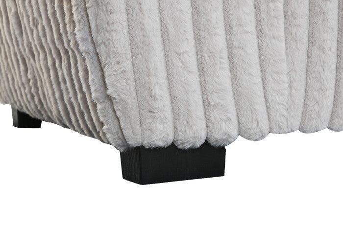 Sofá de Poliéster Efecto Pelo Beige 198 × 84 × 79 cm