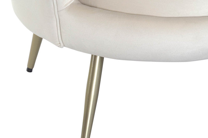 Sofá poliéster metal 130x77x83 cm crema