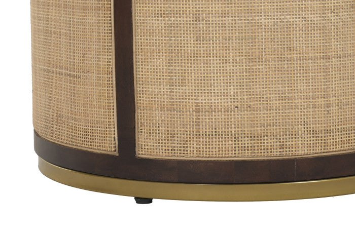 Mesa redonda de comedor de mango y fibra 130 × 130 × 77 cm