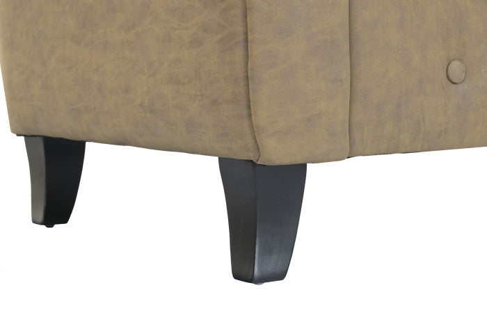 Sofá de Madera y PU Marrón 160 × 82 × 76 cm