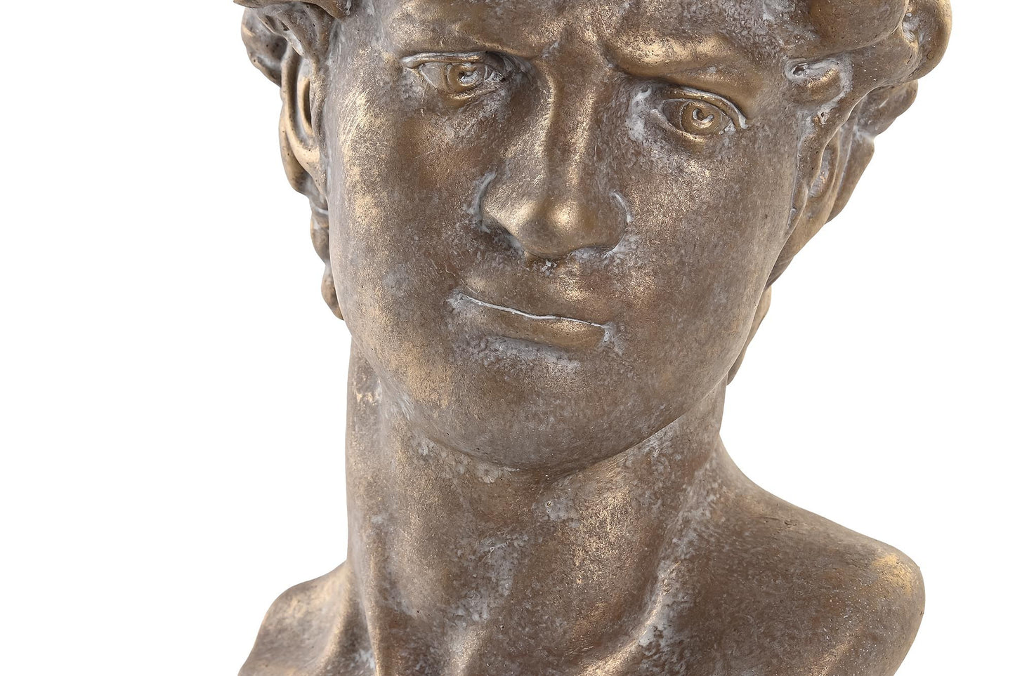 Macetero cemento 20*18*27cm cara envejecido dorado