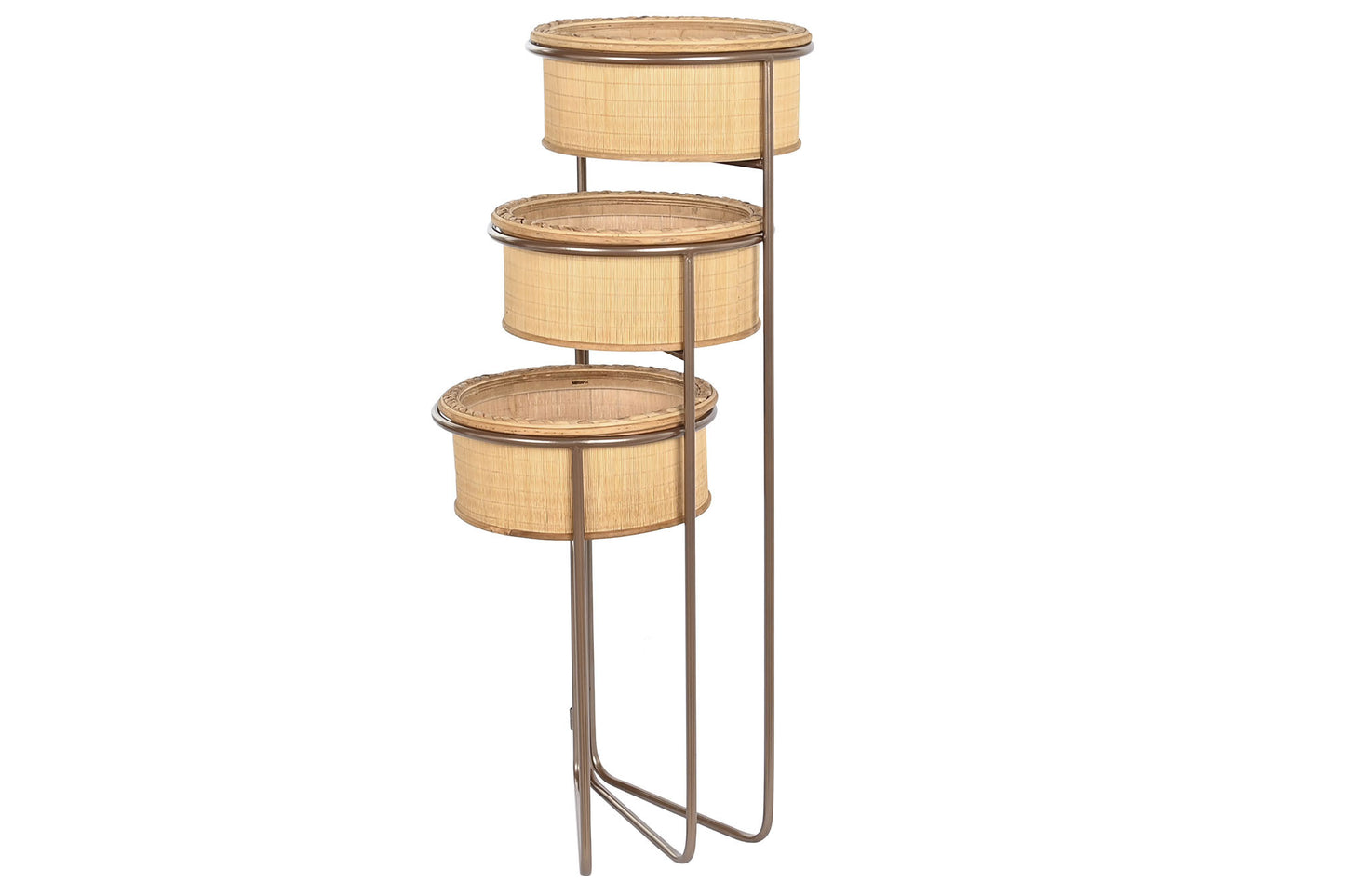 Macetero bambu hierro 55*42*79cm desplegable marron