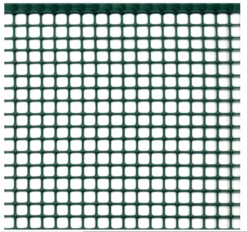Rollo malla cuadrada plástica reforzada 1*50m verde