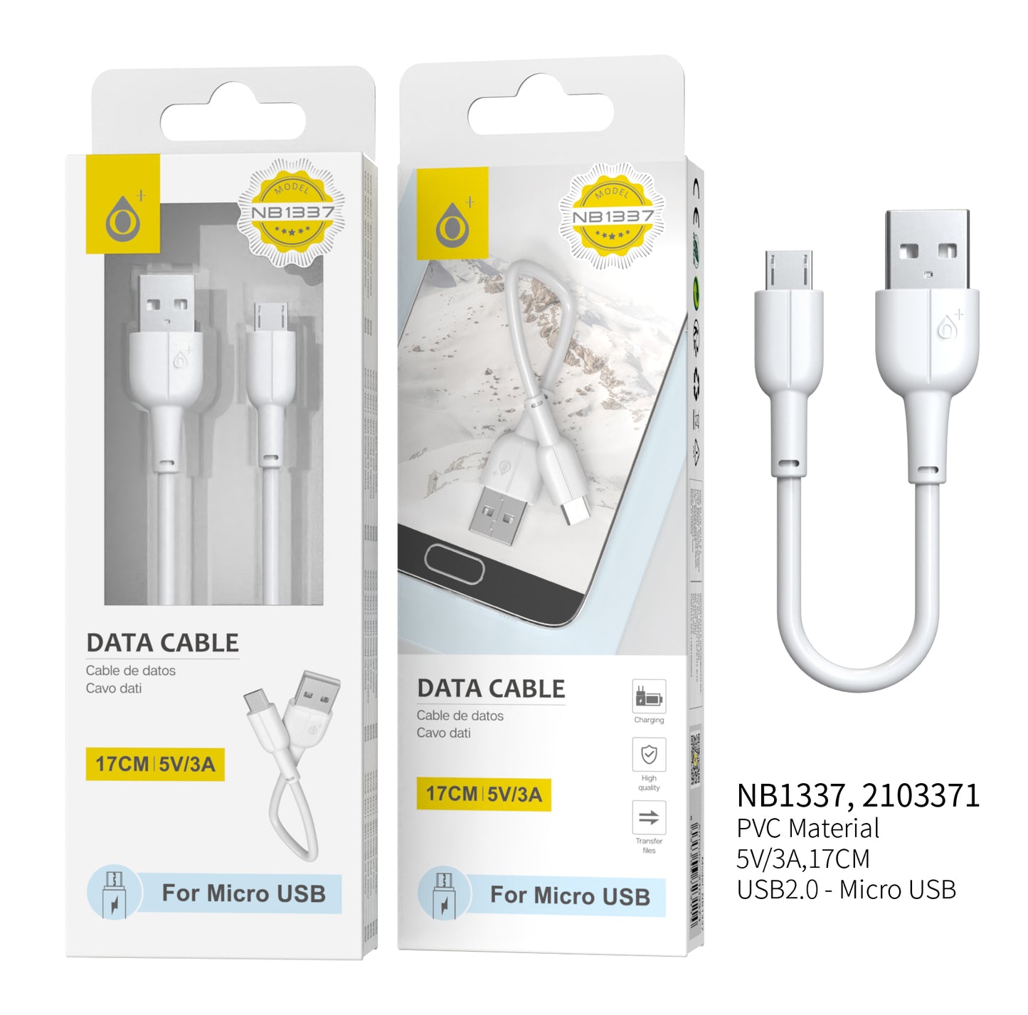 Mini cable micro usb 17cm
