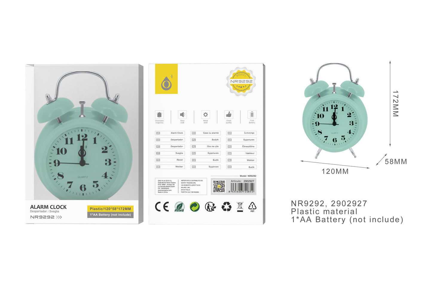 Reloj despertador rosa