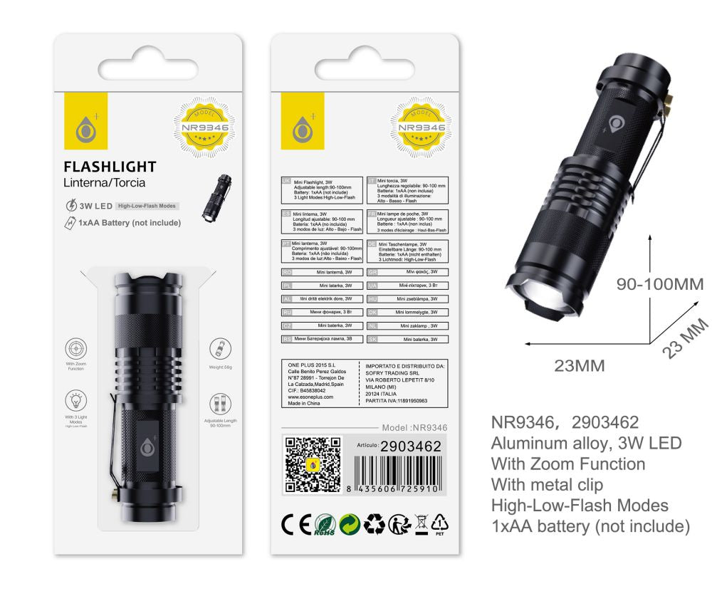 Linterna led aluminio NR9346