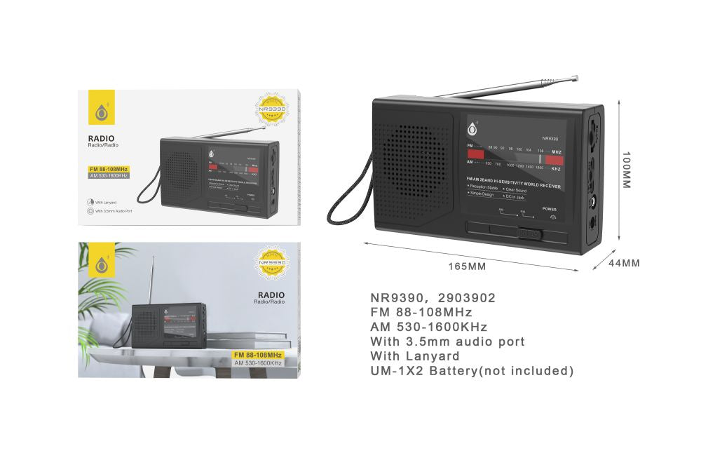 Radio portatil AM/FM NR9390 10*16.5*4.4CM