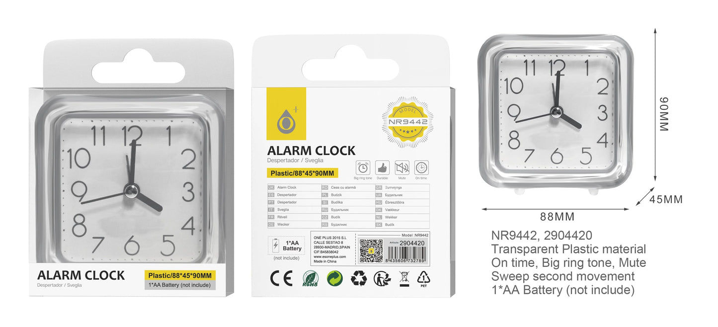 Despertador negro sin TIC TAC