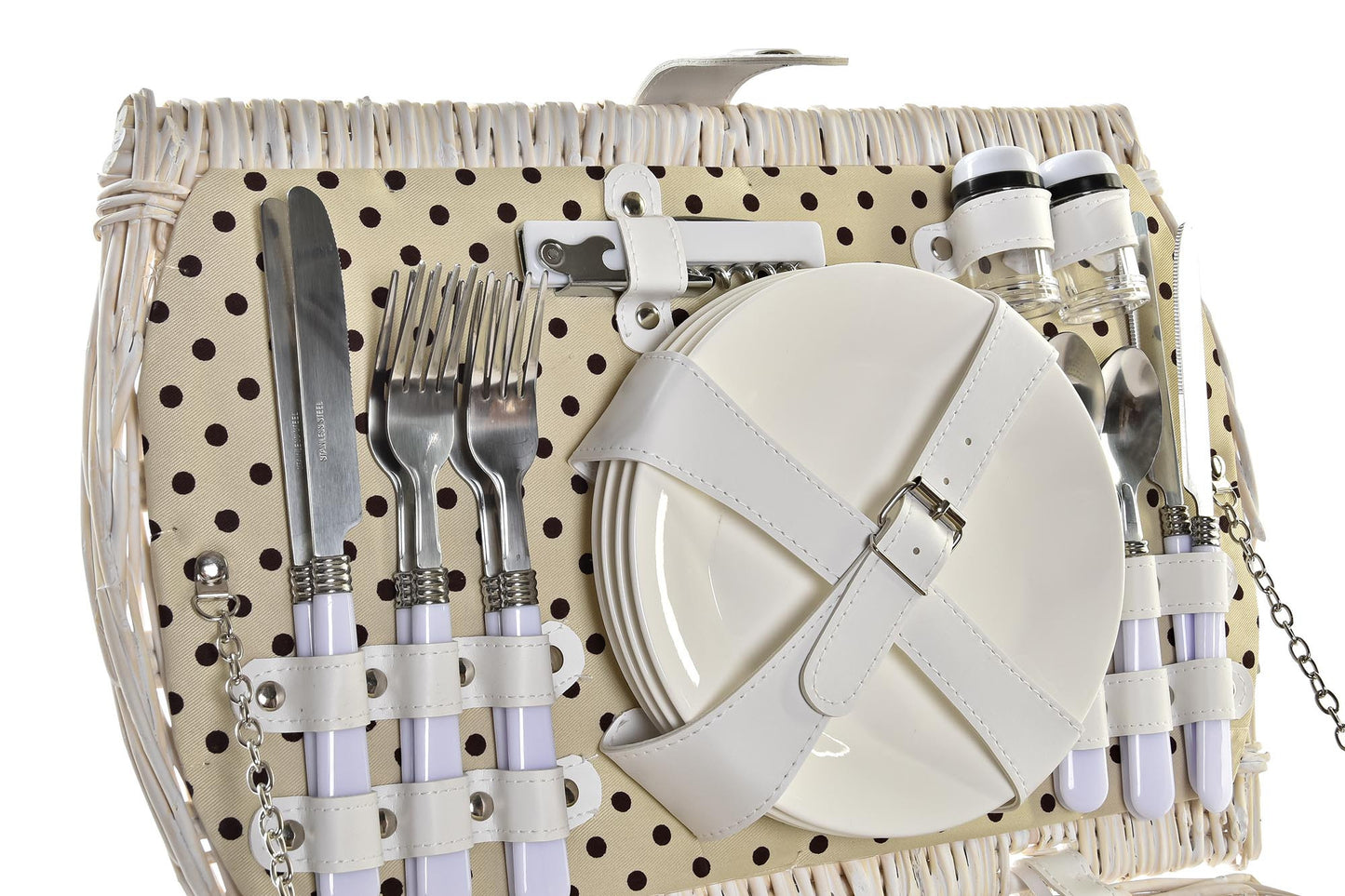 Cesta picnic set 24 mimbre 44*28*19cm