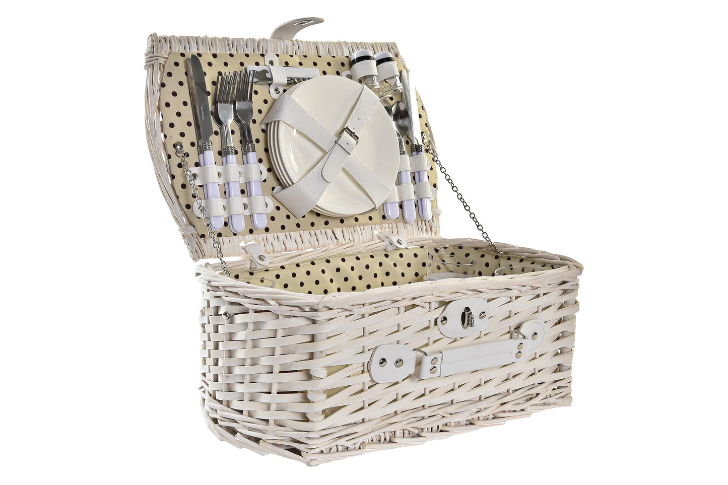 Cesta picnic set 24 mimbre 44*28*19cm