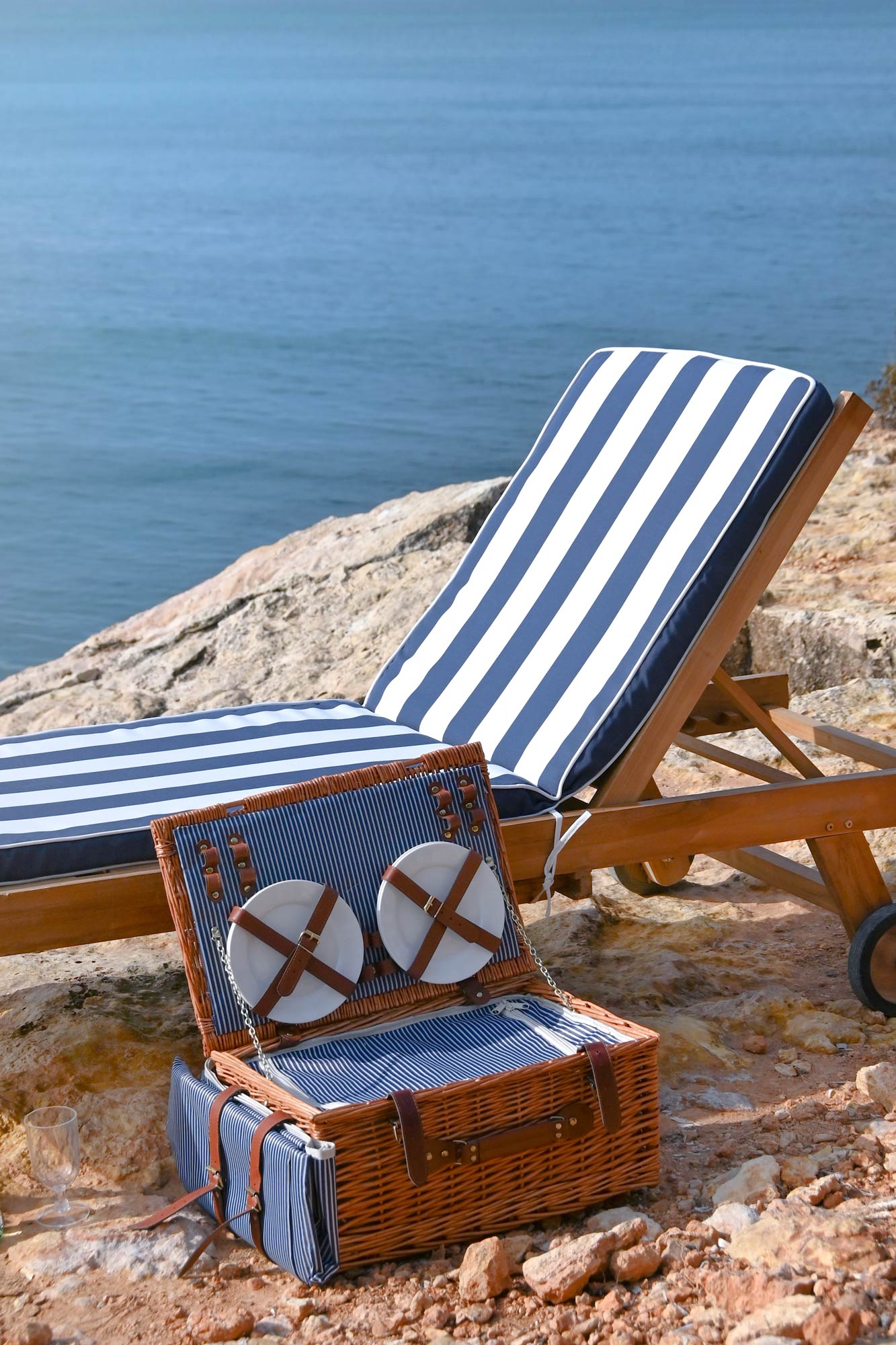 Cesta picnic set 16 mimbre 46*30*20cm