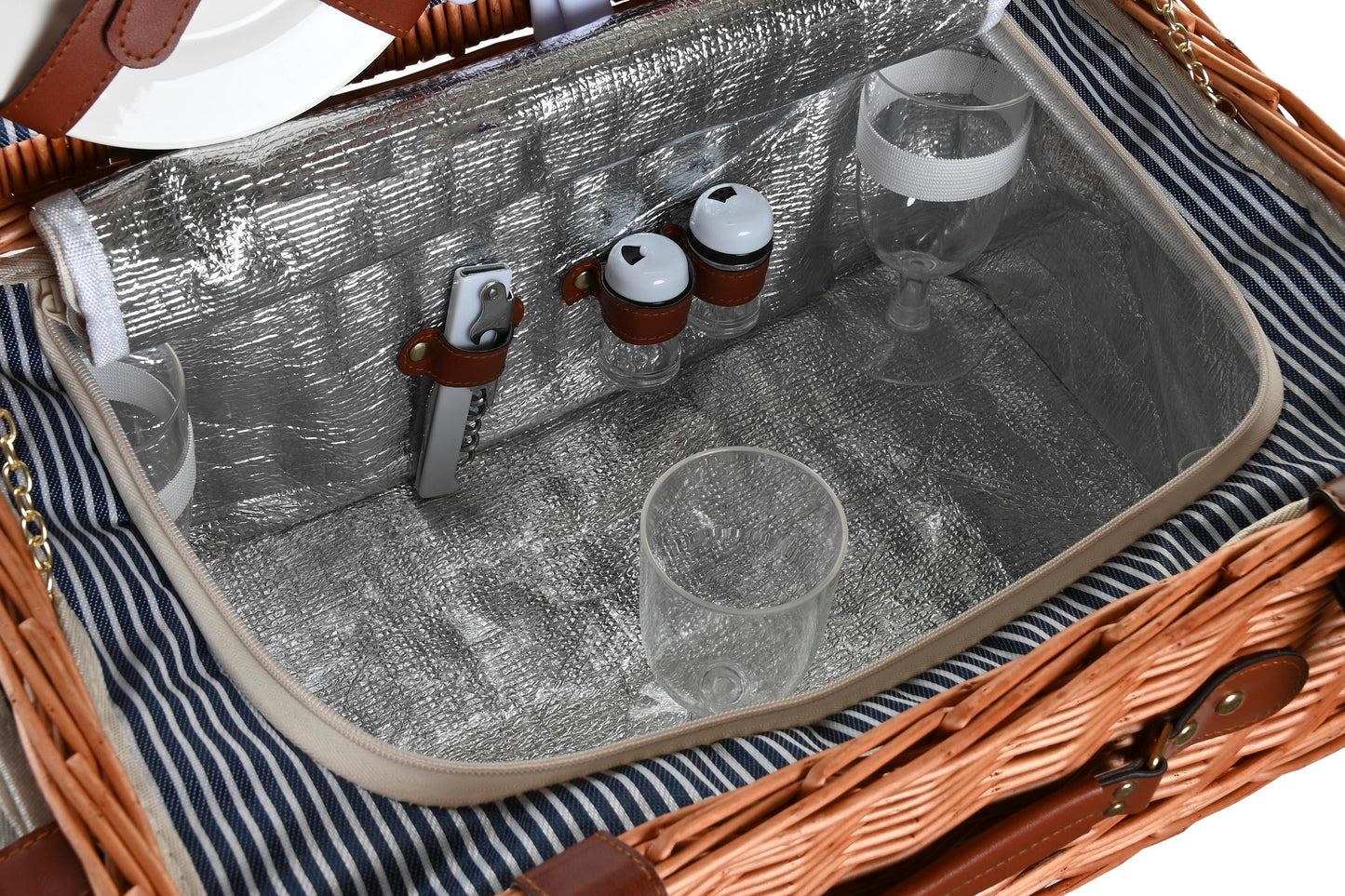 Cesta picnic set 16 mimbre 46*30*20cm