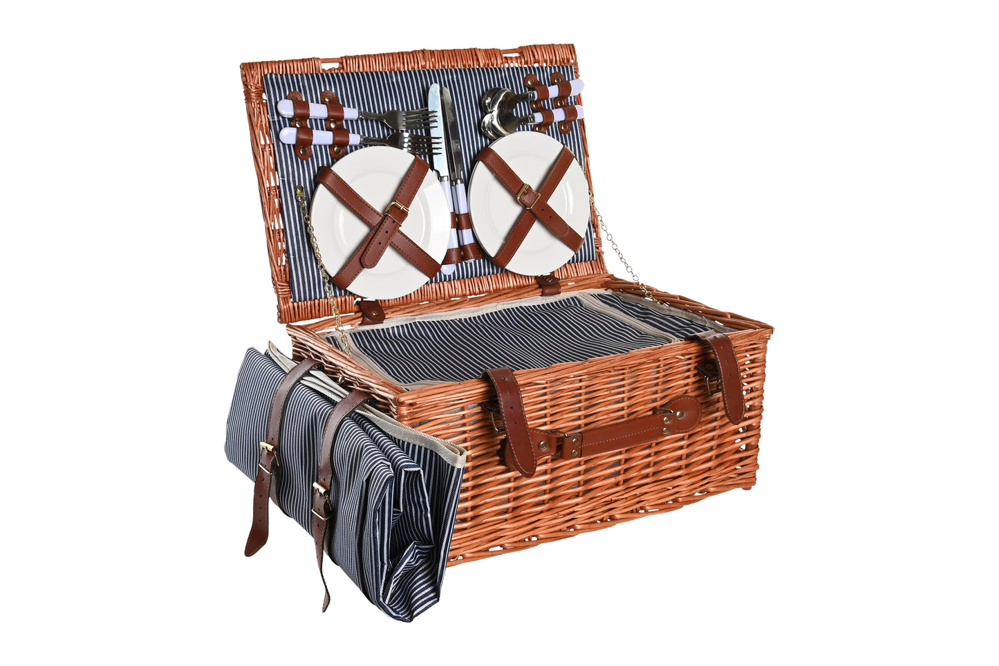Cesta picnic set 16 mimbre 46*30*20cm