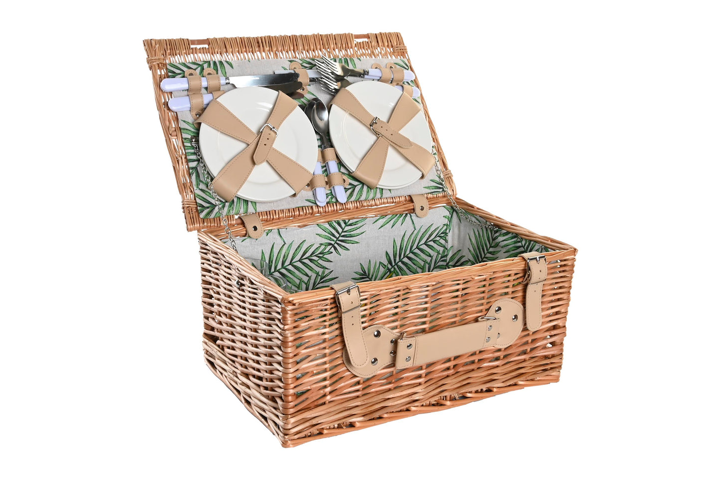 Cesta picnic set 14 mimbre 44*30*22cm