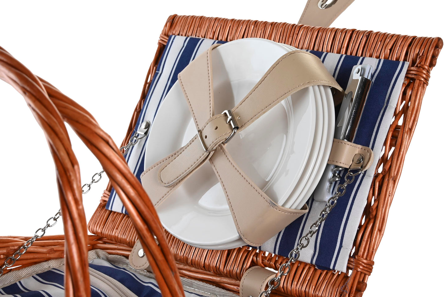 Cesta picnic set 19 mimbre 42*30*20cm marron