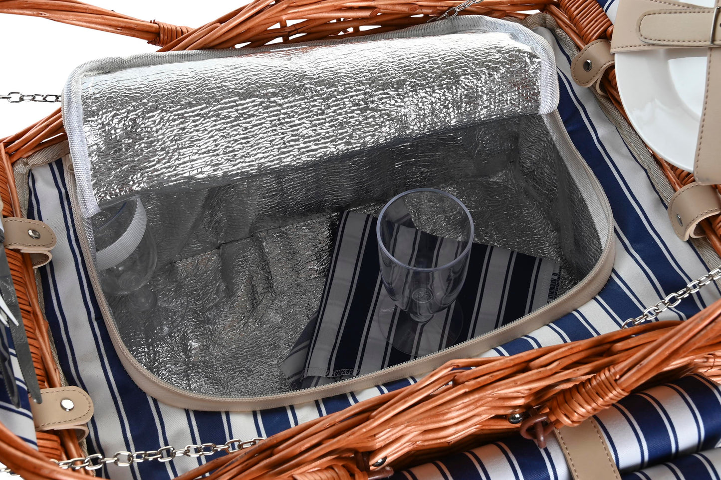 Cesta picnic set 19 mimbre 42*30*20cm marron