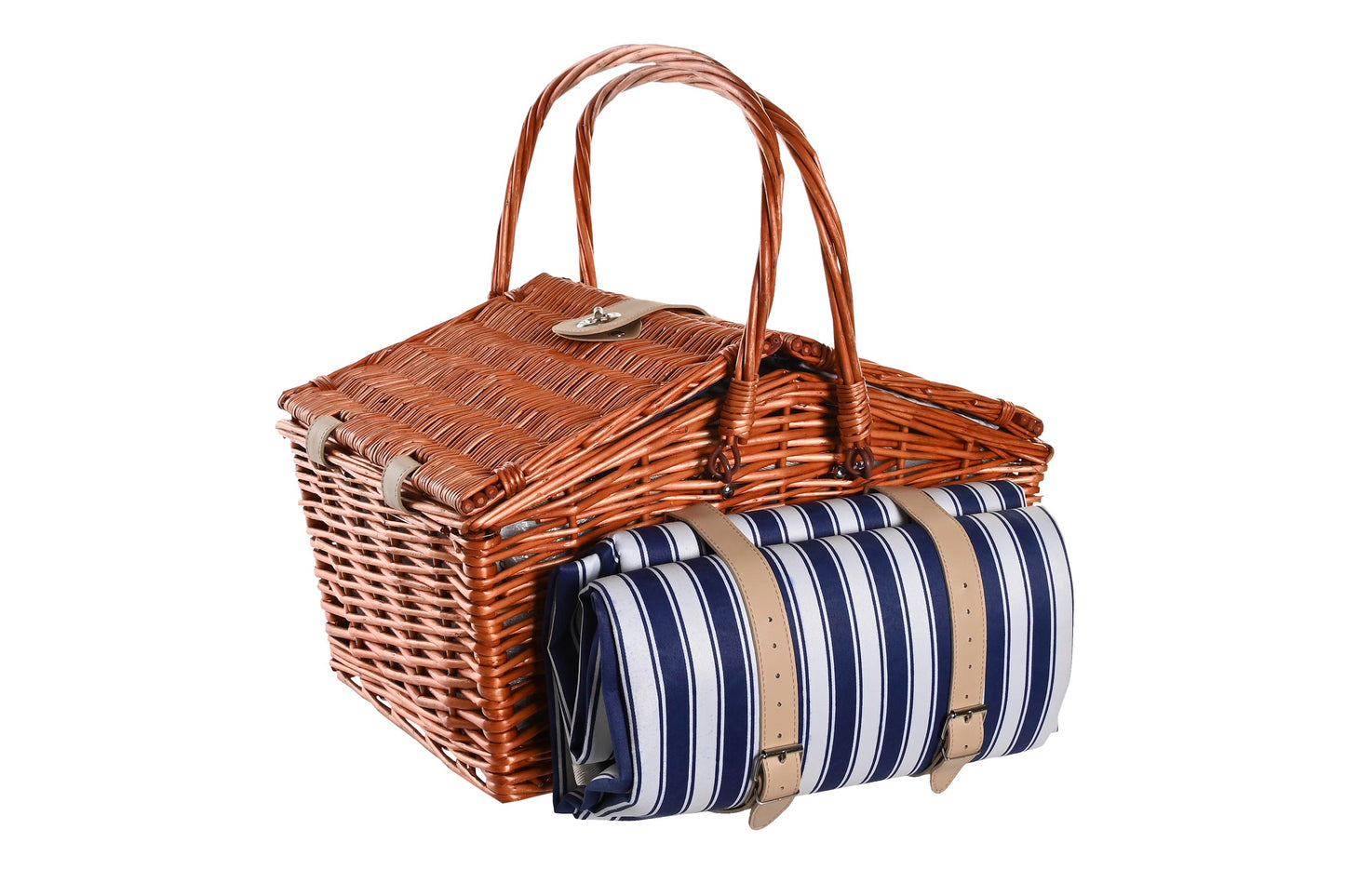Cesta picnic set 19 mimbre 42*30*20cm marron
