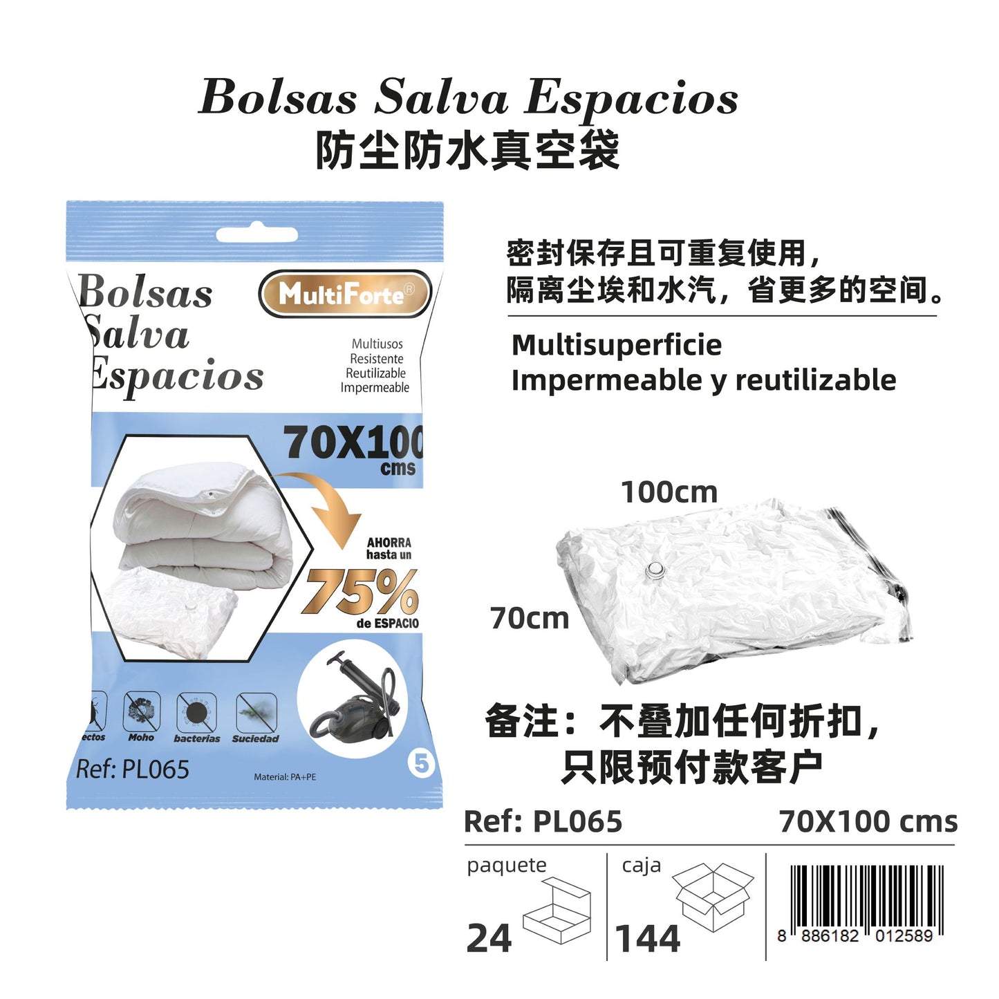 Bolsa salva espacios 70*100cm