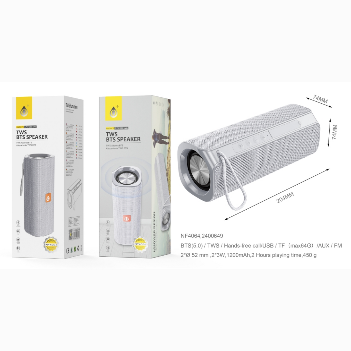 Altavoz blutooth 6w negro