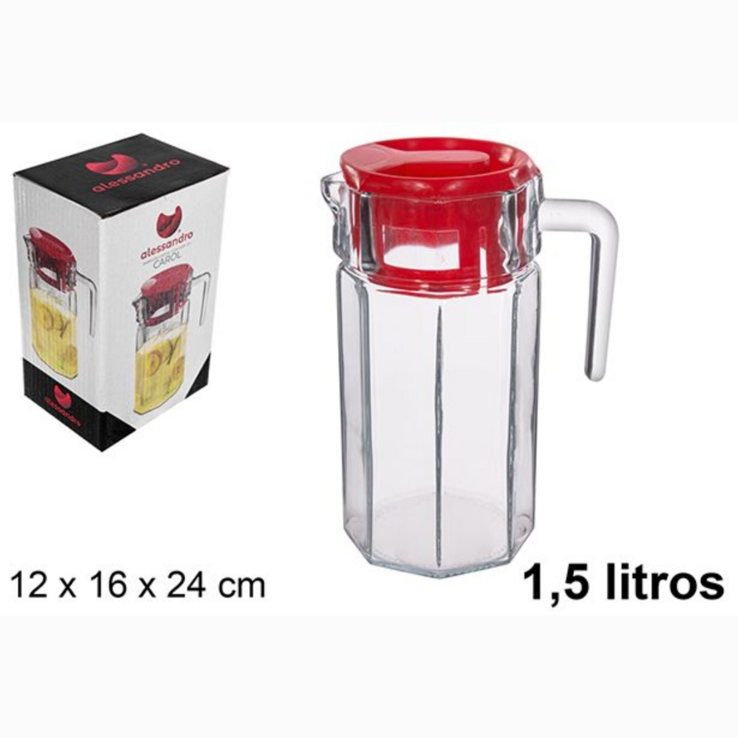 Jarra cristal c/tapa 1.5L