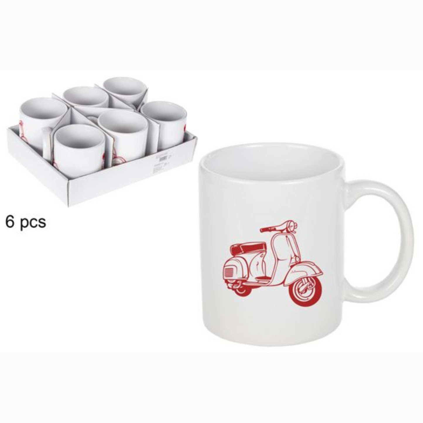 Tazza in ceramica vespa rossa