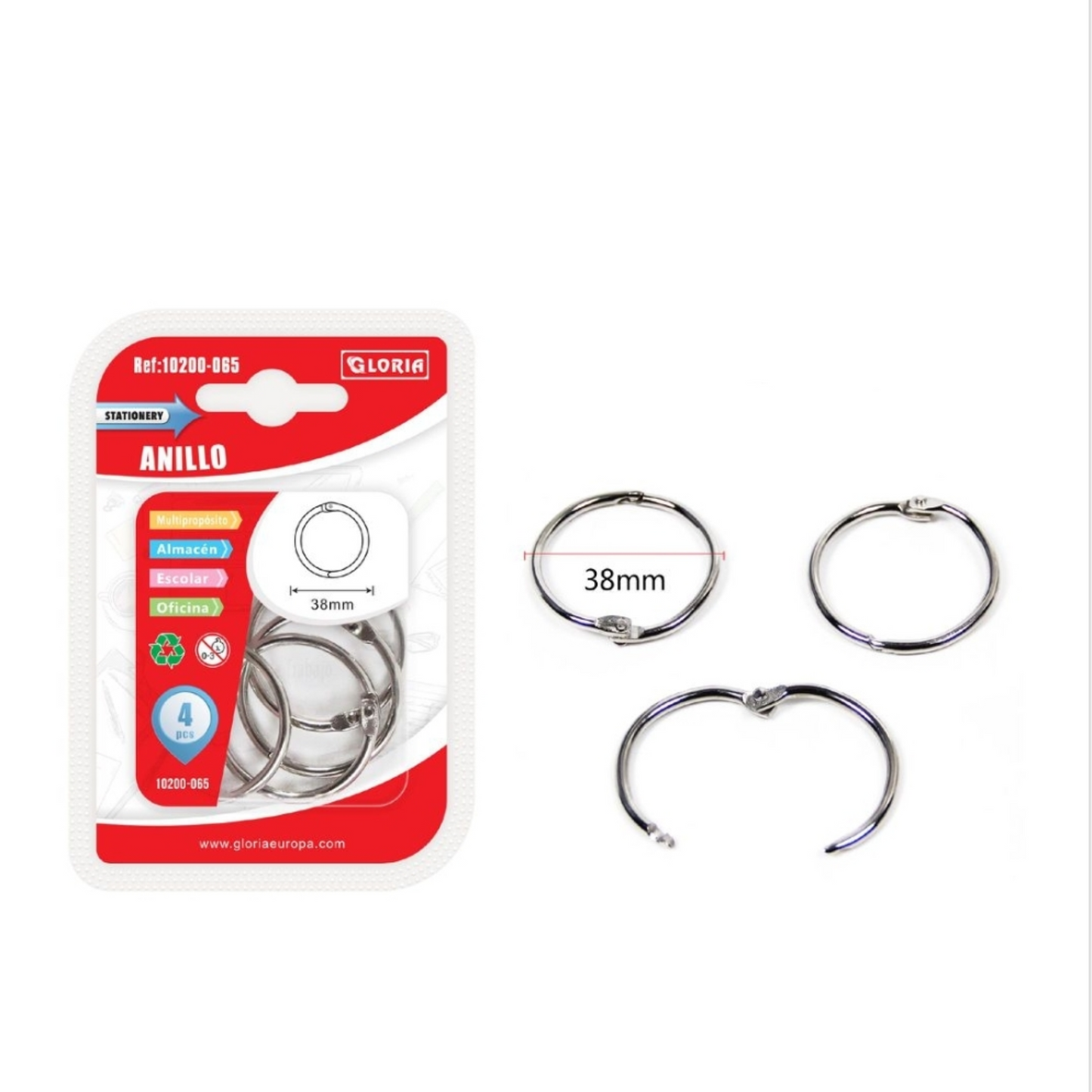 ANILLAS METALICAS 38MM 4PCS