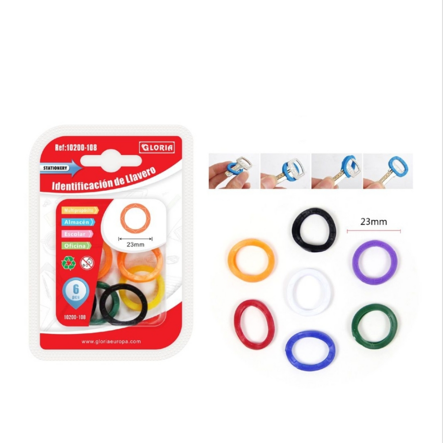 GOMA IDENTIFICADOR DE LLAVE 23MM 6PCS