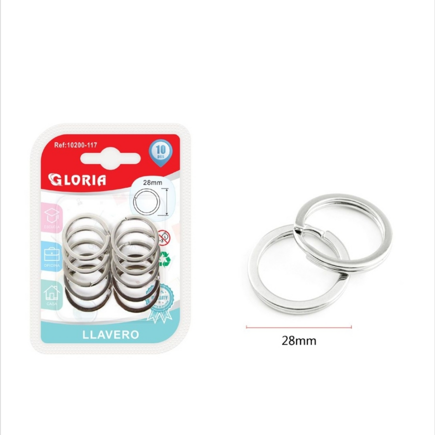 ANILLA DE LLAVERO 28MM 10PCS