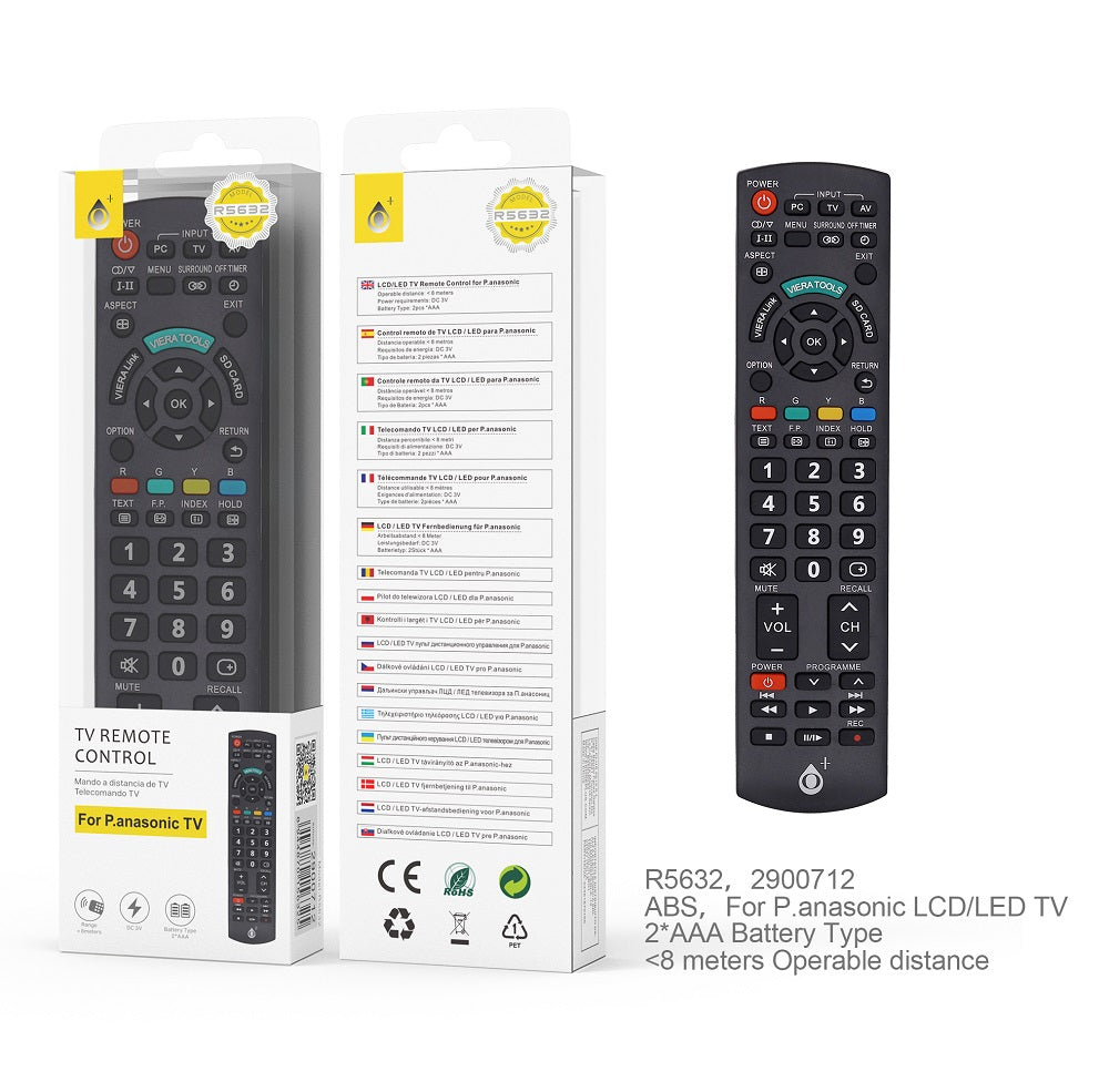 R5632 NE Telecomando TV universale per Panasonic, nero
