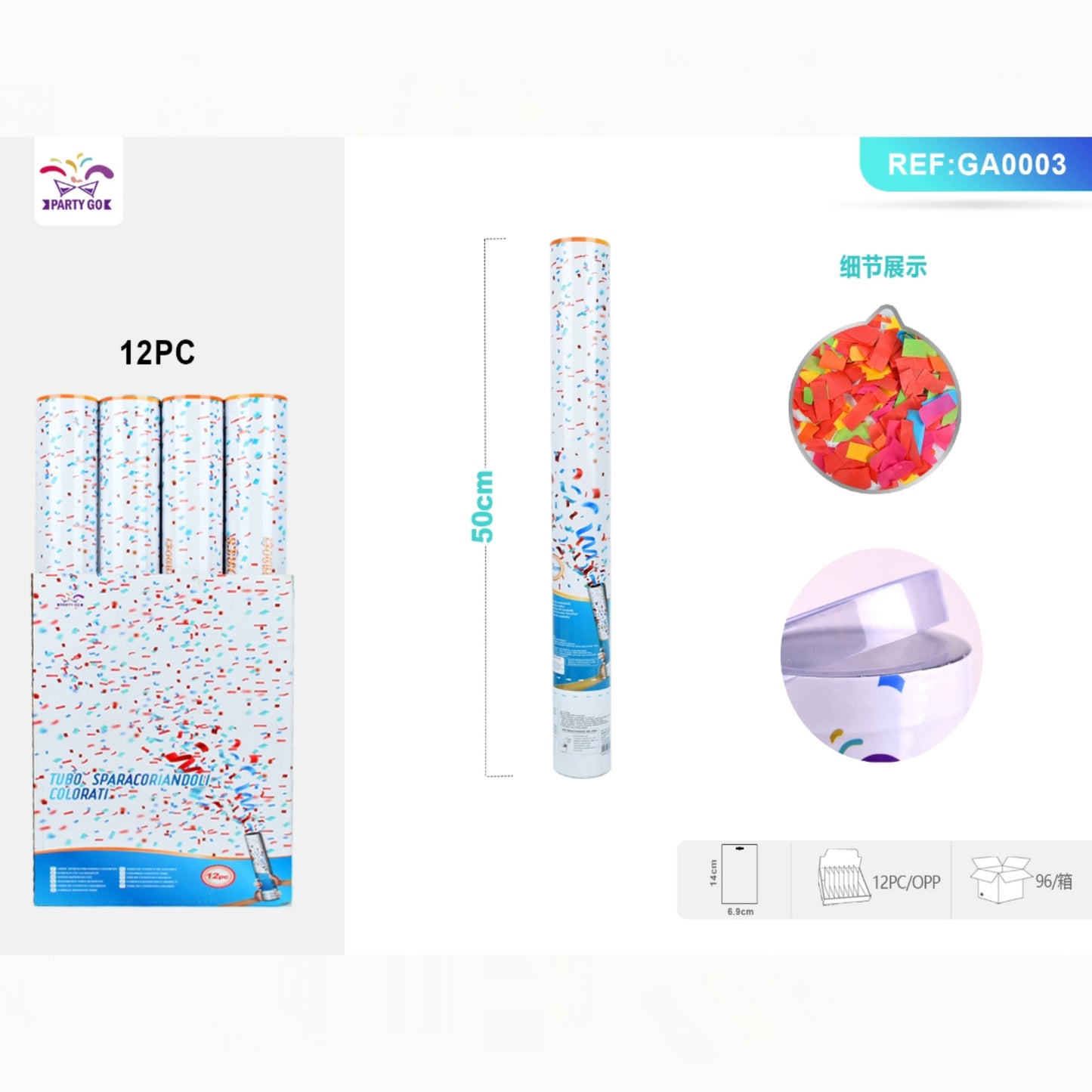 Cañón de Confeti de 50cm