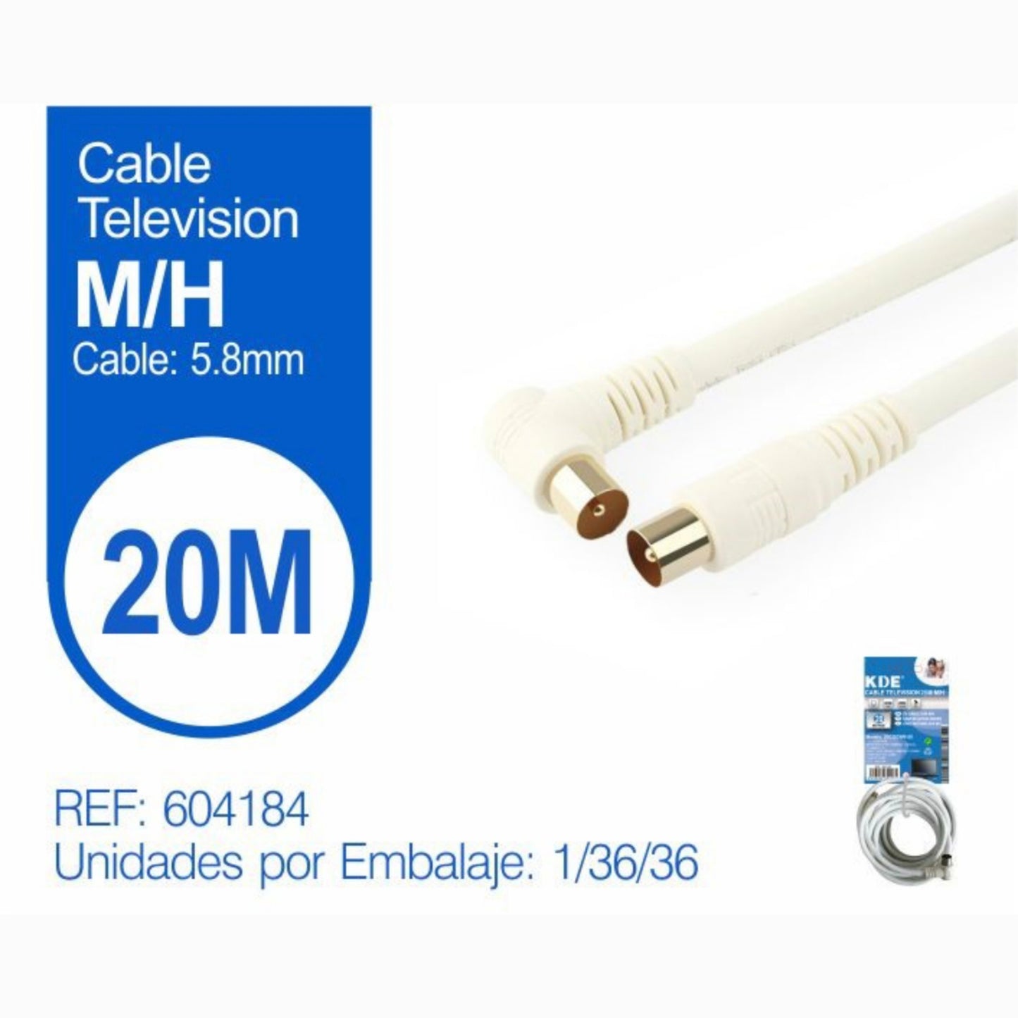 Cable de Antena Coaxial TV 20m