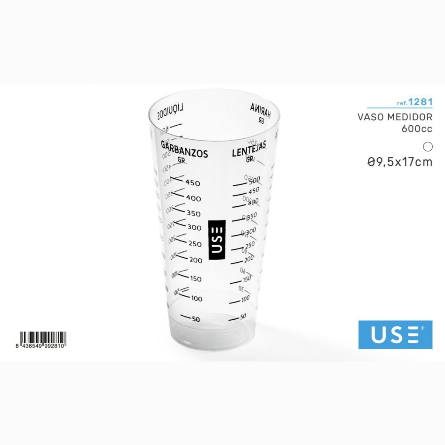 Vaso medidor transparente 0,6L