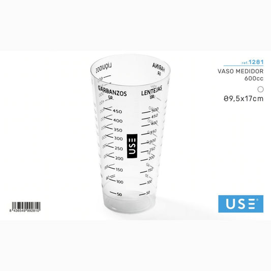 Vaso medidor transparente 0,6L