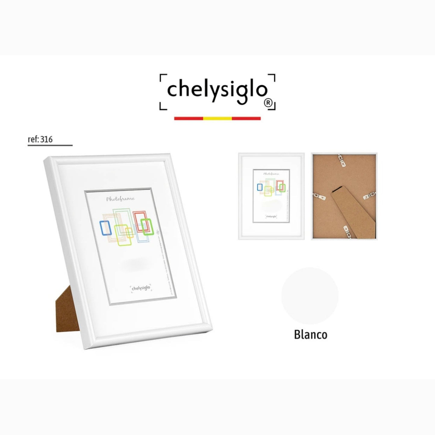 Marco plastico 20x25cm blanco
