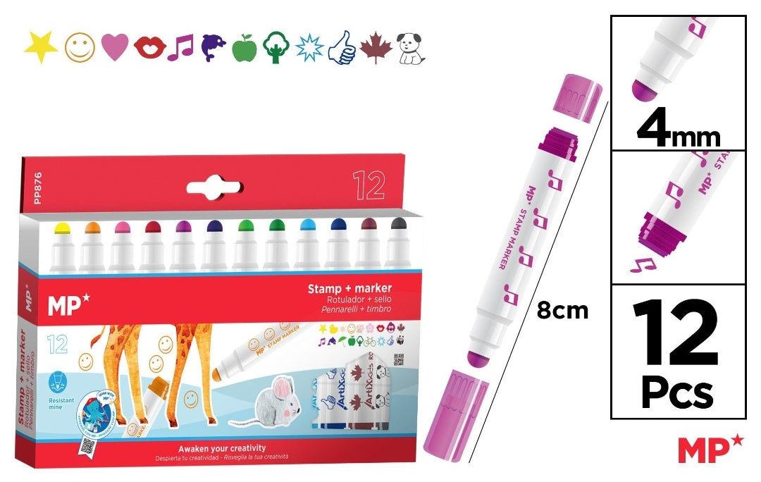 Rotuladores con sello 12u