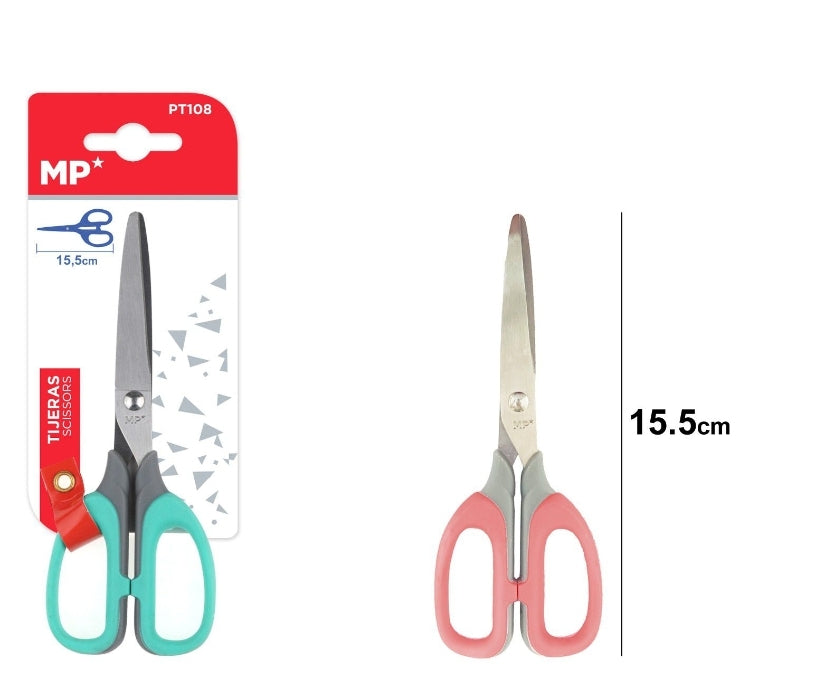 Tijera azul/rosa goma 15.50cm