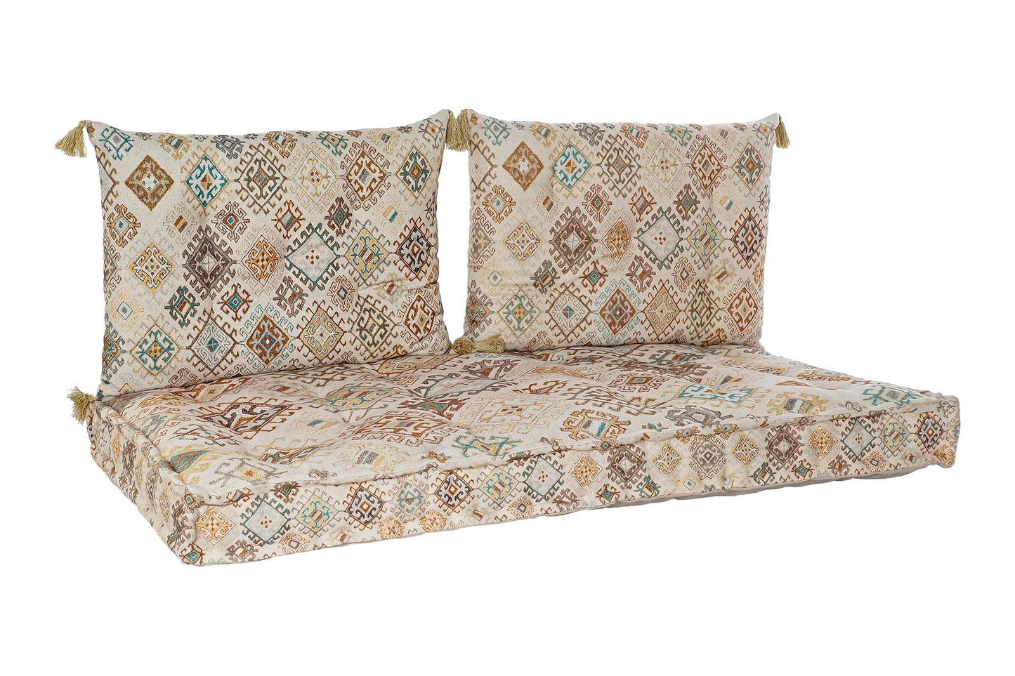 Sillon set 4 145*76*65cm desgastado beige