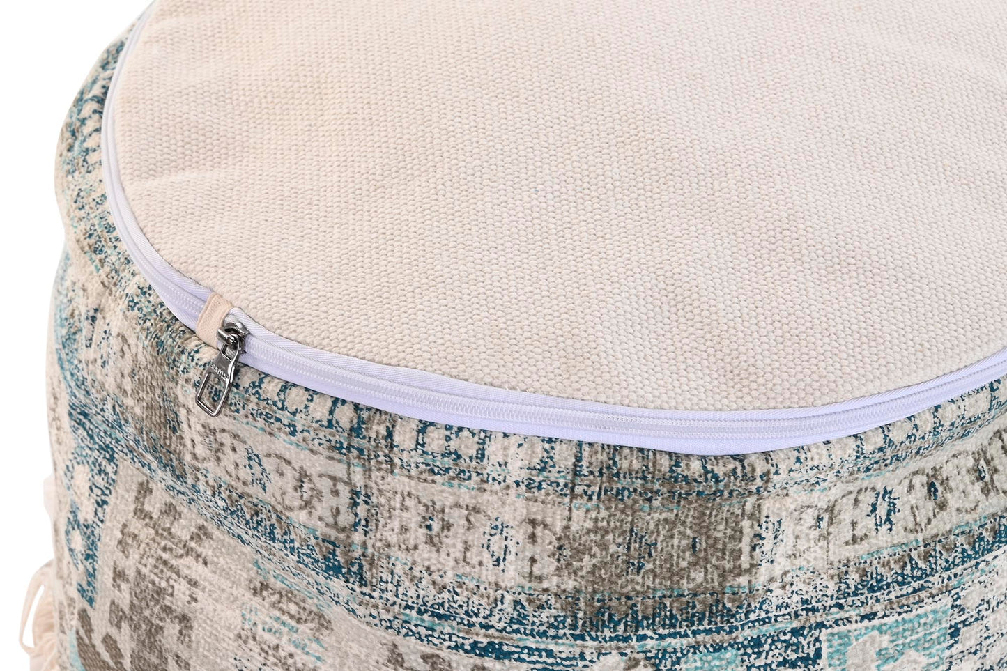 Cojin suelo 40*40*40cm flecos azul