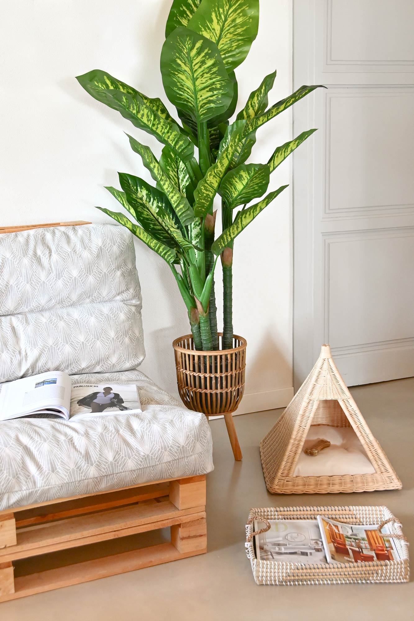 Cojin suelo set 2 algodon 120*80*16cm