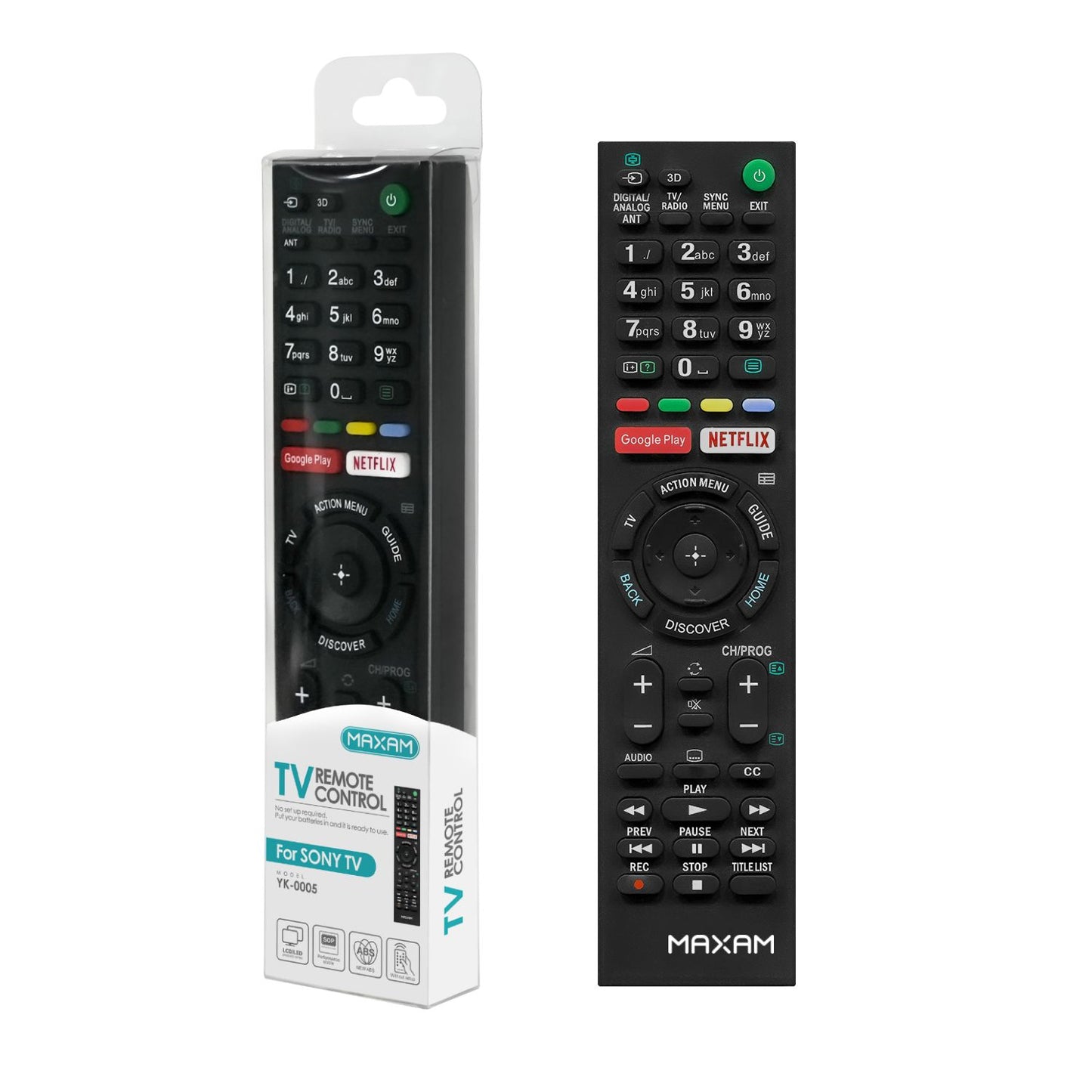 Mando Universal de TV para Sony , Negro