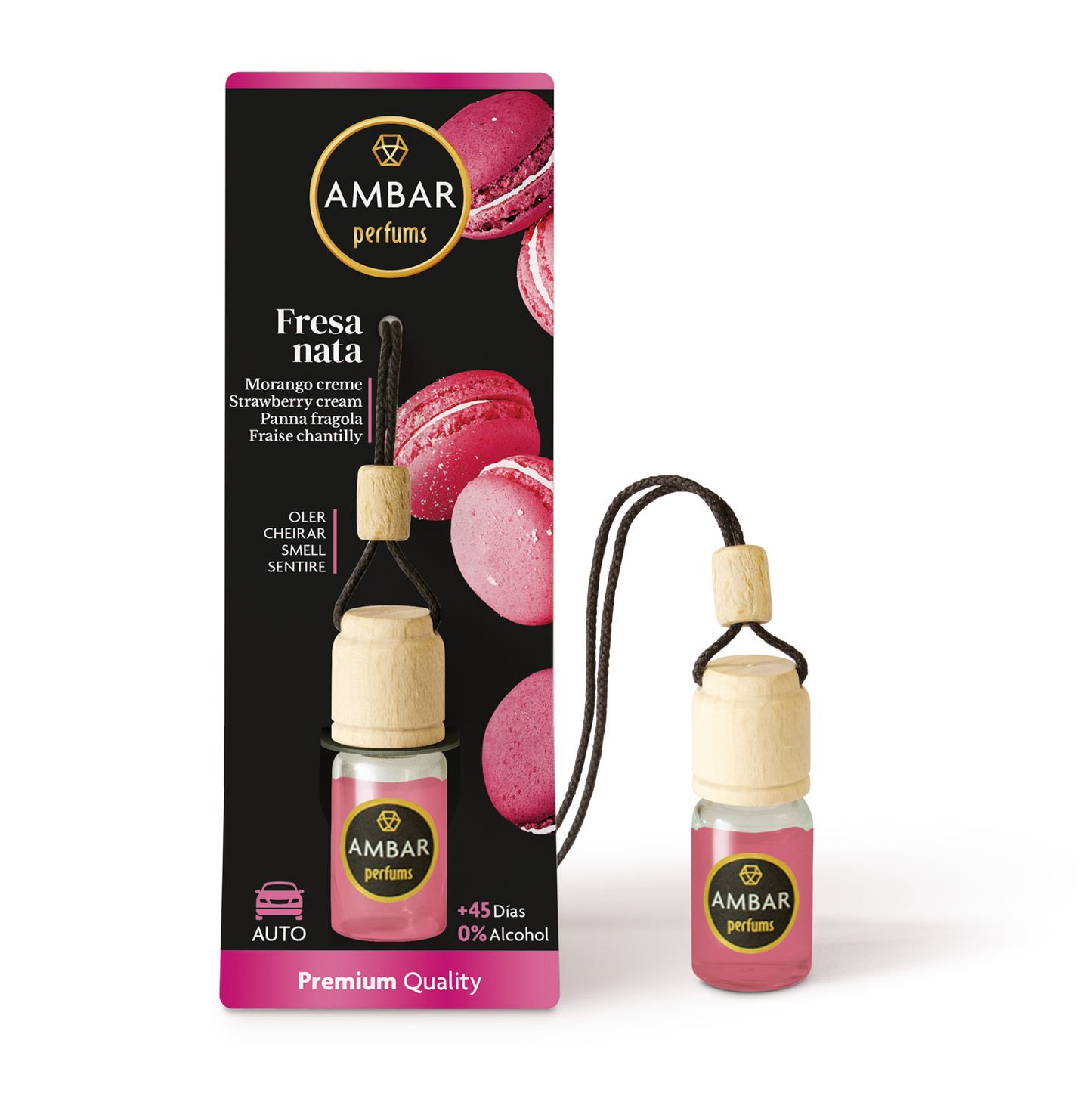 Ambientador Coche Fresa Nata 6,5 ml Ambar