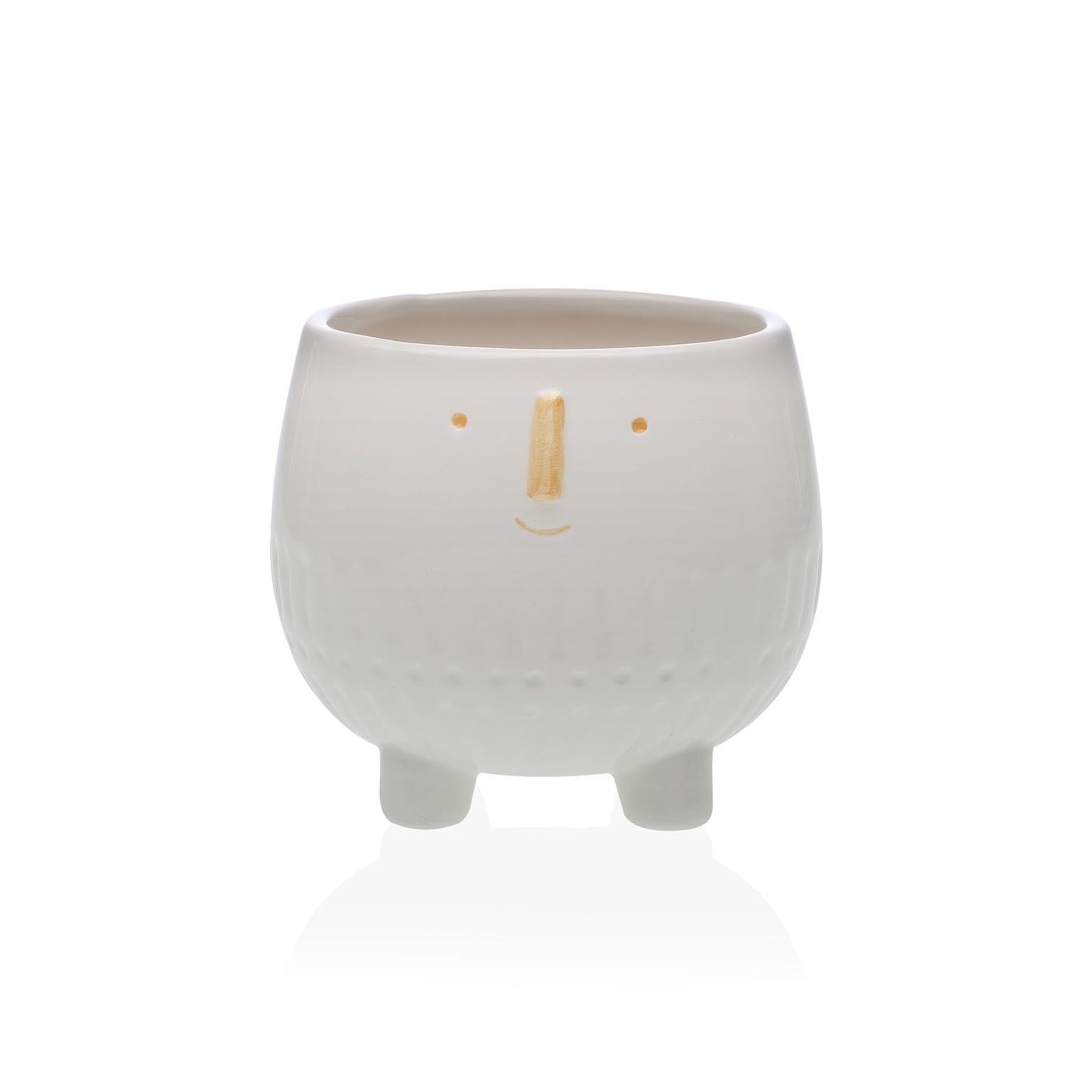 Macetero ceramica cara blanca 12cm