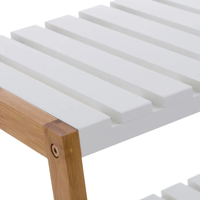 ZAPATERO 2 BALDAS BAMBÚ-MDF BLANCO 70 X 26 X 36 CM ( + medidas )