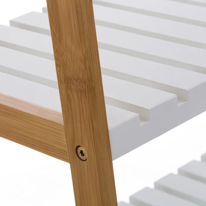 ZAPATERO 2 BALDAS BAMBÚ-MDF BLANCO 70 X 26 X 36 CM ( + medidas )