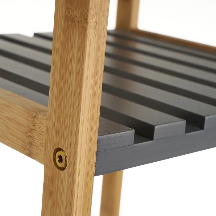 ESTANTERÍA 4 BALDAS BAMBÚ-MDF GRIS
34 X 33 X 110 CM ( + medidas )