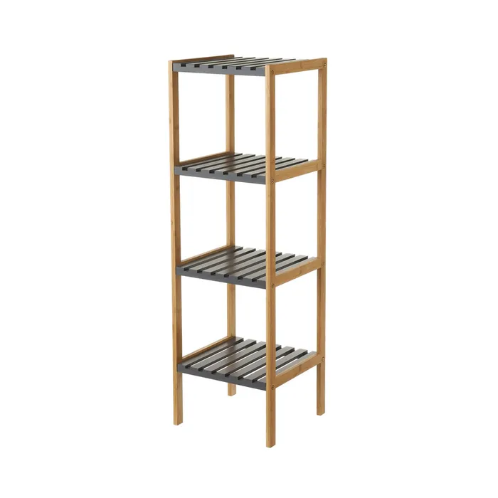 ESTANTERÍA 4 BALDAS BAMBÚ-MDF GRIS
34 X 33 X 110 CM ( + medidas )